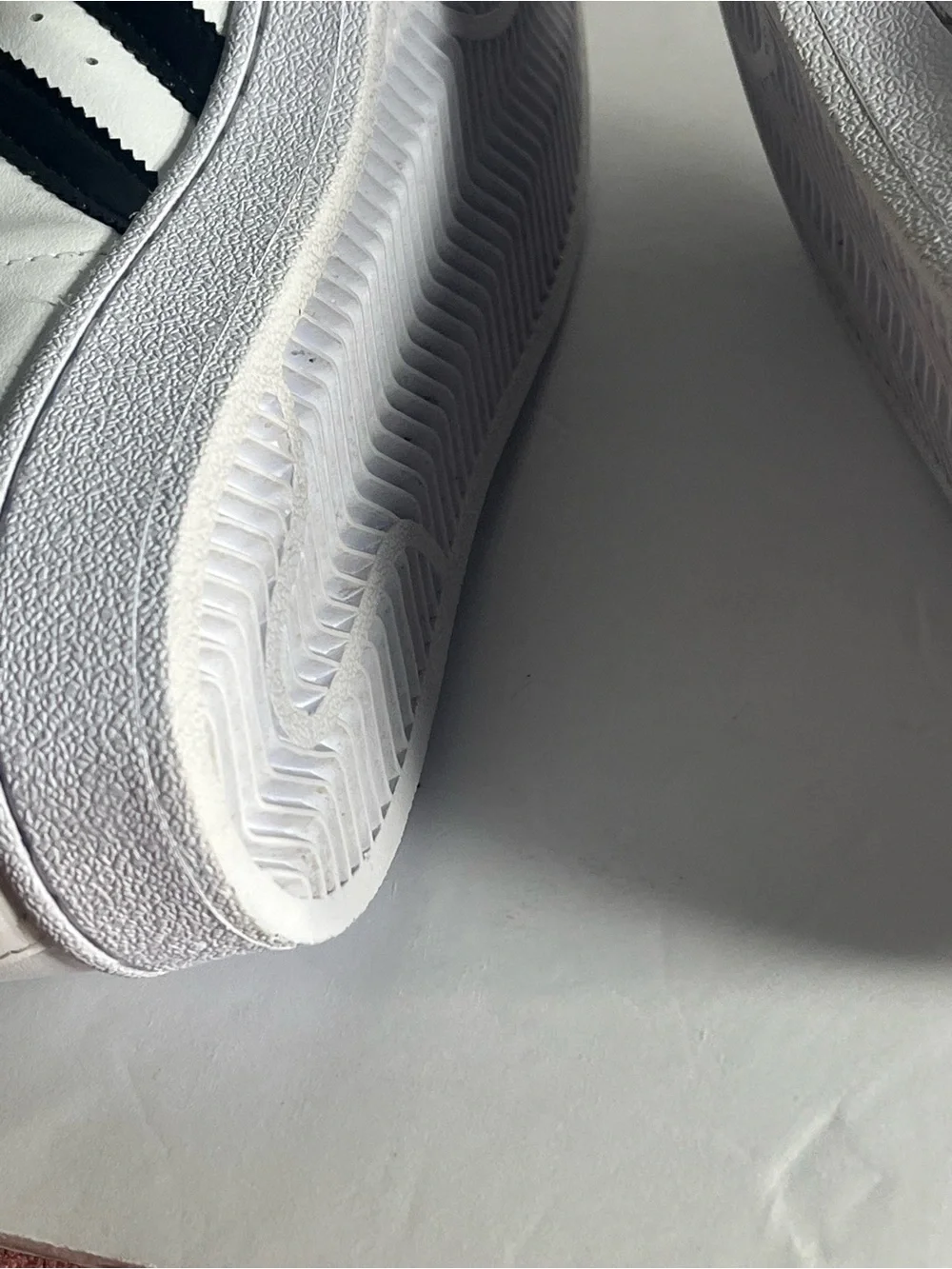 adidas White Sneakers with Black Stripes